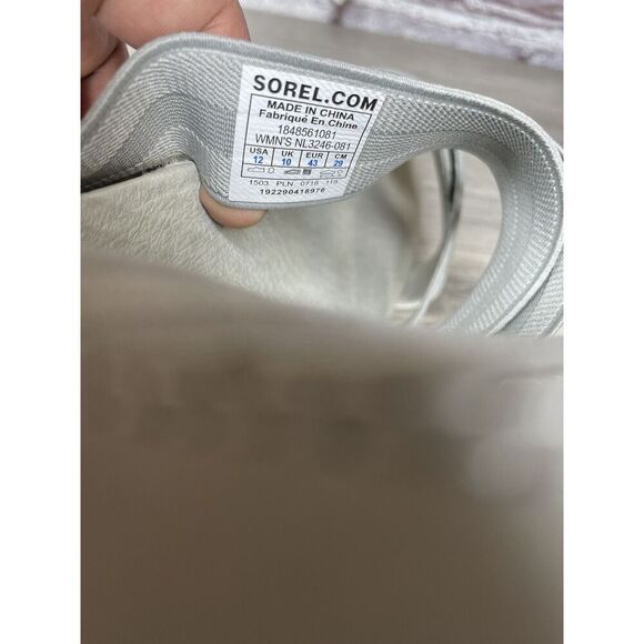 Sorel Out ‘N About Plus Light Grey Textile Spandex Strap Sandals Women 12M US/43 - Picture 8 of 16